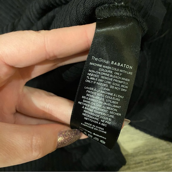Black Ribbed The Group Babaton Aritzia Long Sleeve Top - Picture 6 of 7